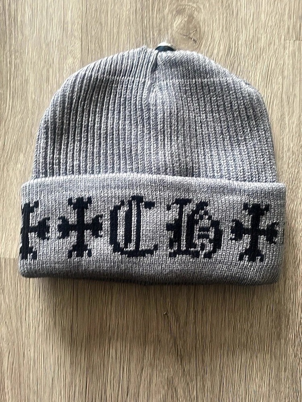 Chrome Hearts Big Cashmere Beanie Gray & Black